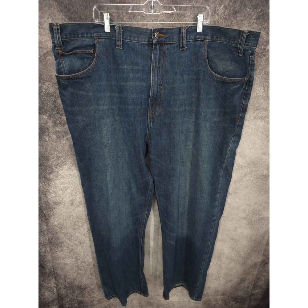 Foundry Jeans Mens 50 X 30 Blue Denim Relaxed‎ Fit Mid Rise Medium Wash Cotton